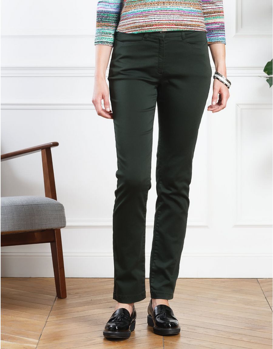 Pantalon stretch vert