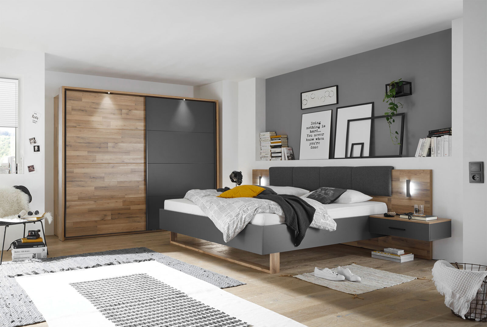 LIV'IN Schwebetürenschrank RIVOLI Montana Oka /graphit