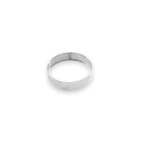 Cercle à tarte perforé en inox rond 8 cm Mathon