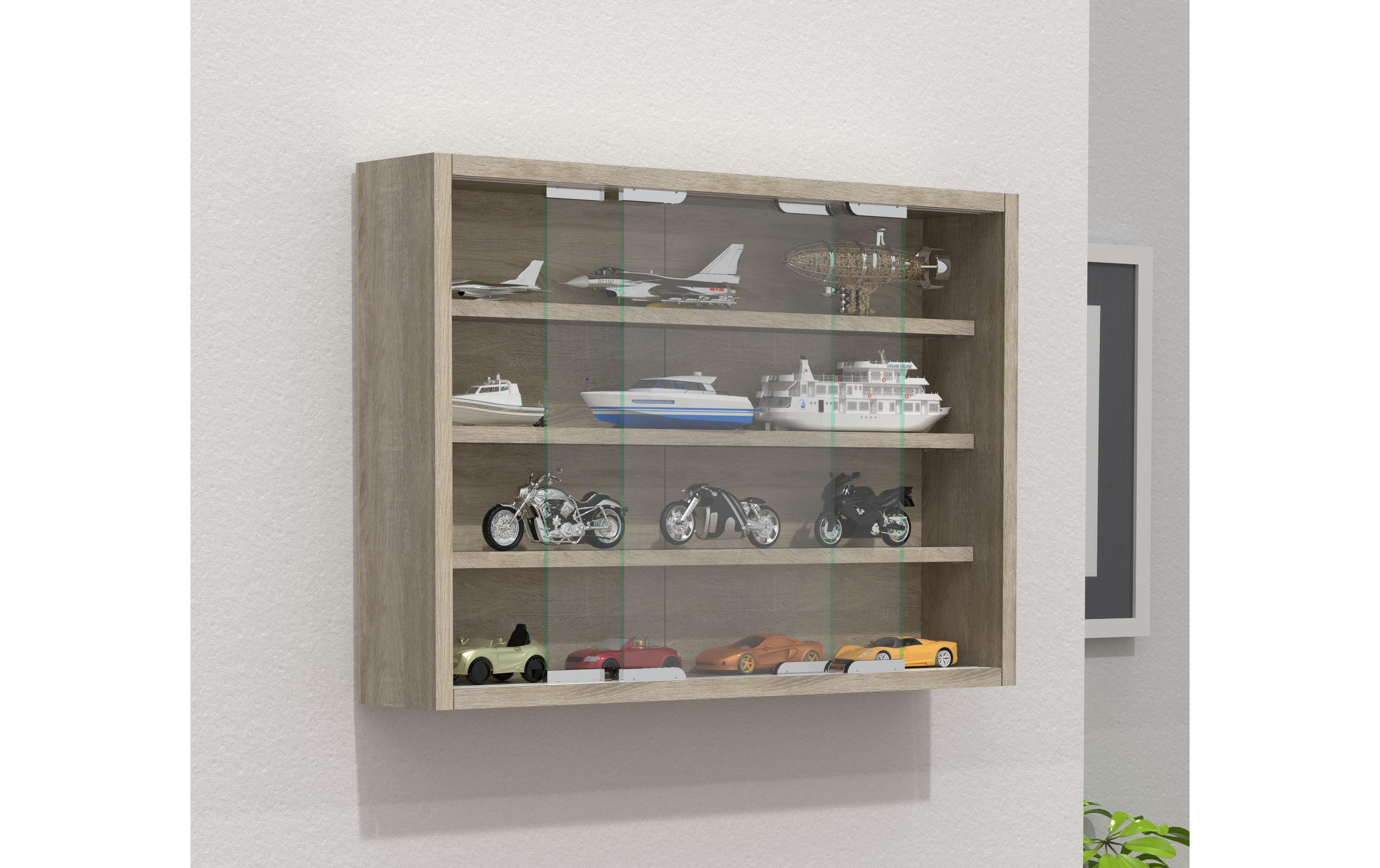 Vitrine Agisa M 57 x 40 cm, EicheHängevitrine für die Wandmontage