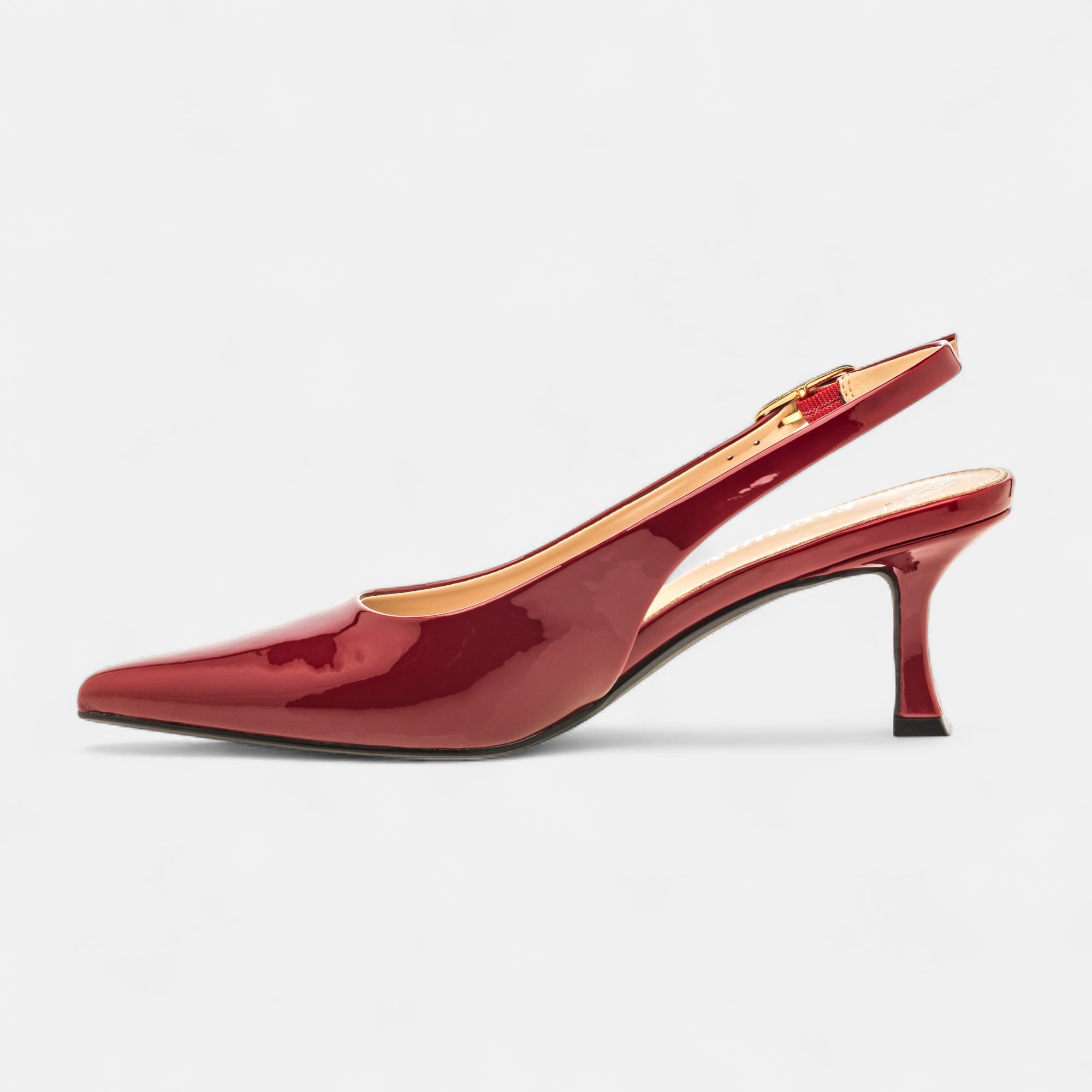 Escarpins avec bride arrière à talon Femme bordeaux