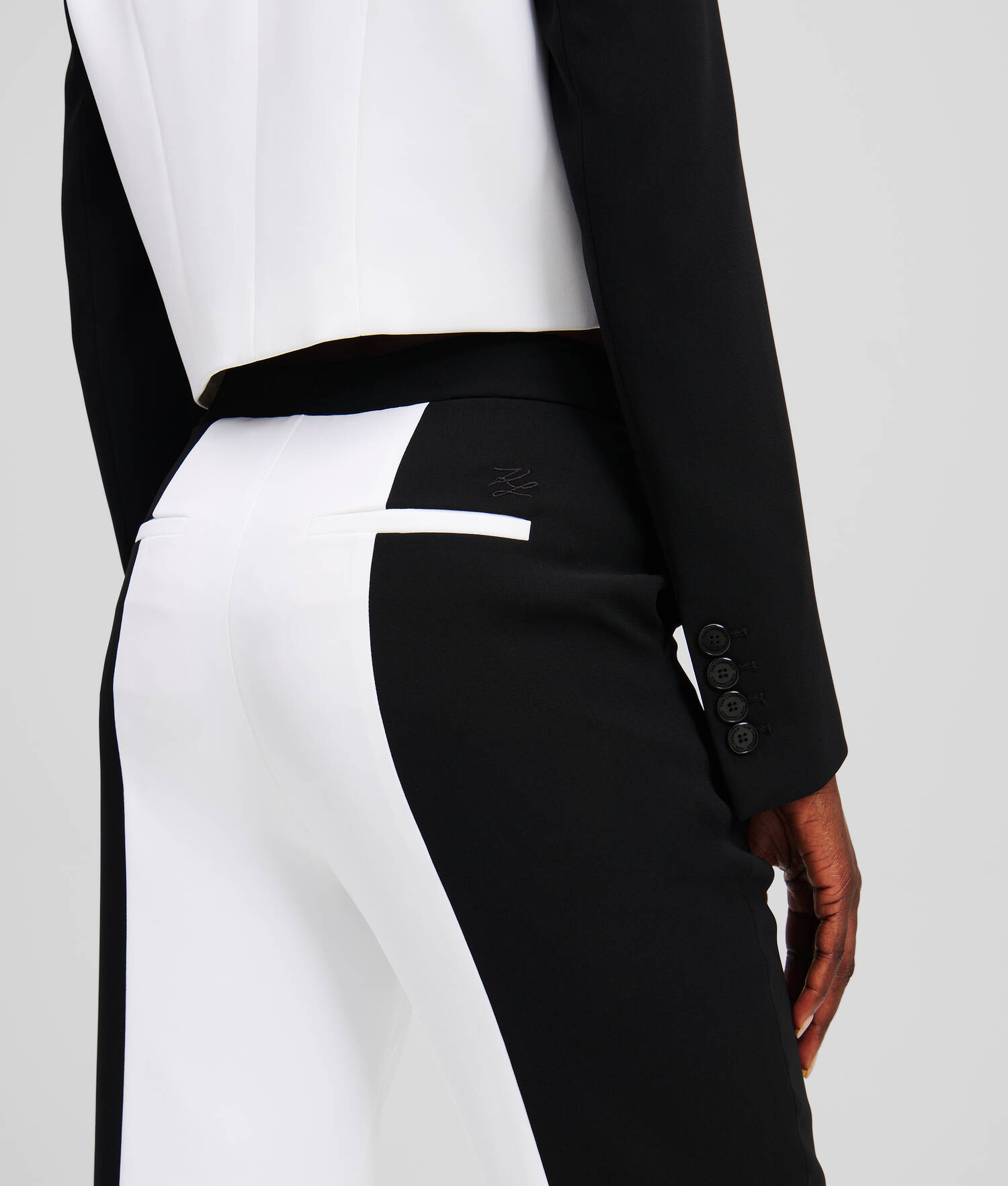 PANTALON CIGARETTE À BLOCS DE COULEURS