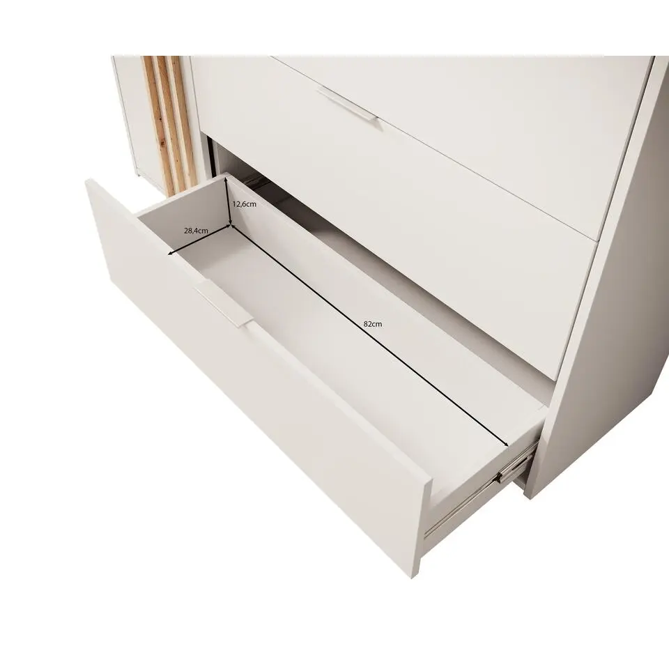 Meubella - Dressoir Franklin - Wit - 125 cm