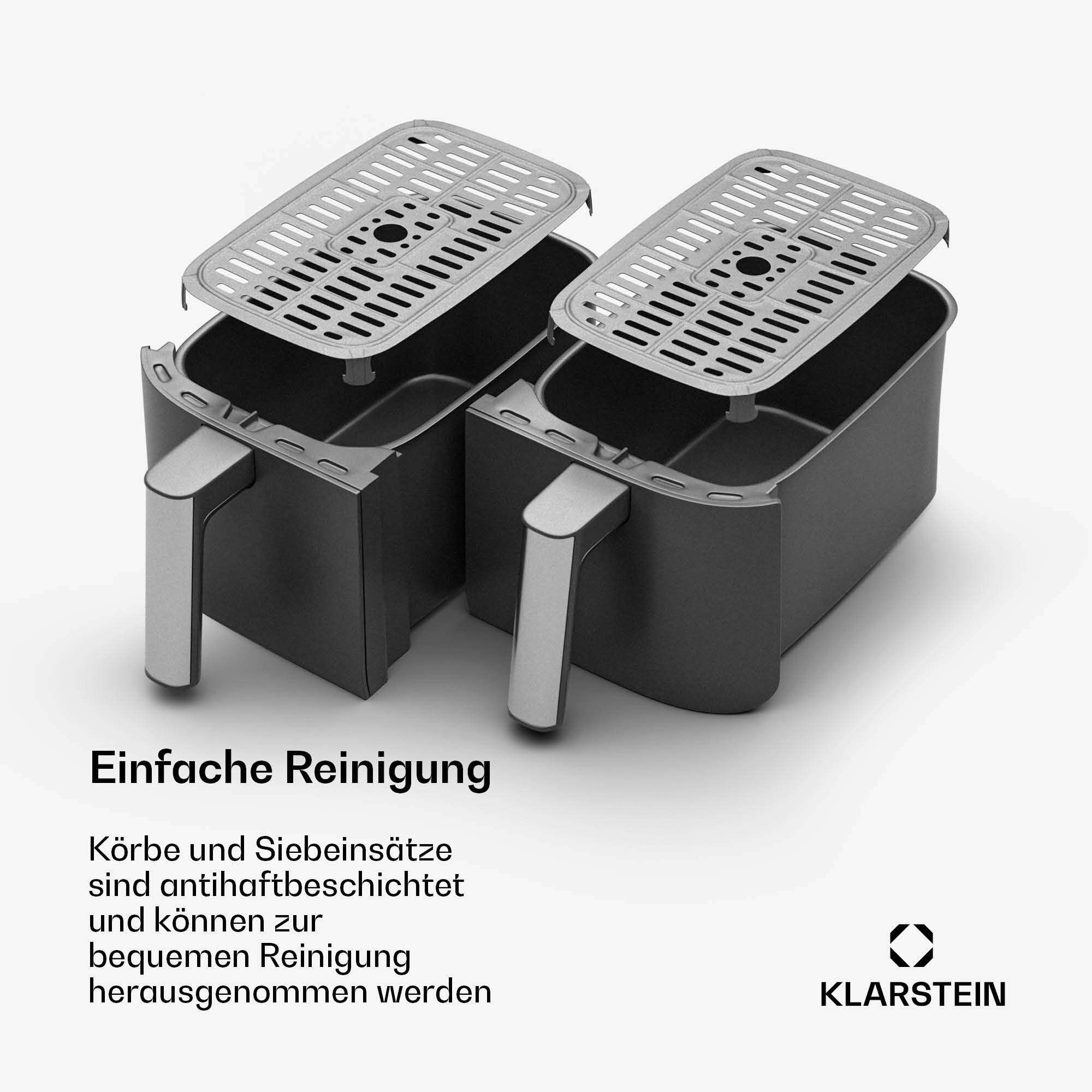 VitaFry Duo Heißluftfritteuse 7,6 Liter 2 Garzonen 6 Programme 7.6 Liter