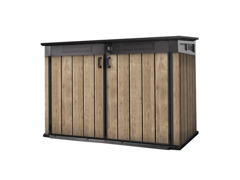 Keter Horizontal Shed – Ashwood 190.5 x 109.3 x 132.5 cm Gartenschrank für grosszügigen Stauraum