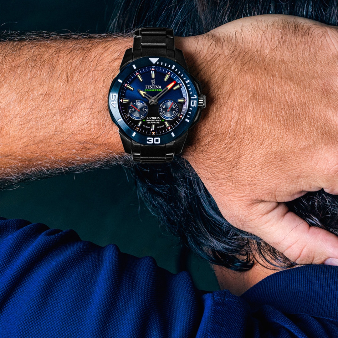 Festina Chrono Bike Connected Hybrid-Smartwatch Schwarz / Blau