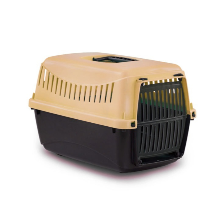 Transportadora Outech Gipsy Ecoline bege para cães e gatos.