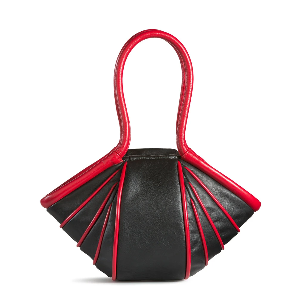 Lady-Stripe Black - Red Classic Leather