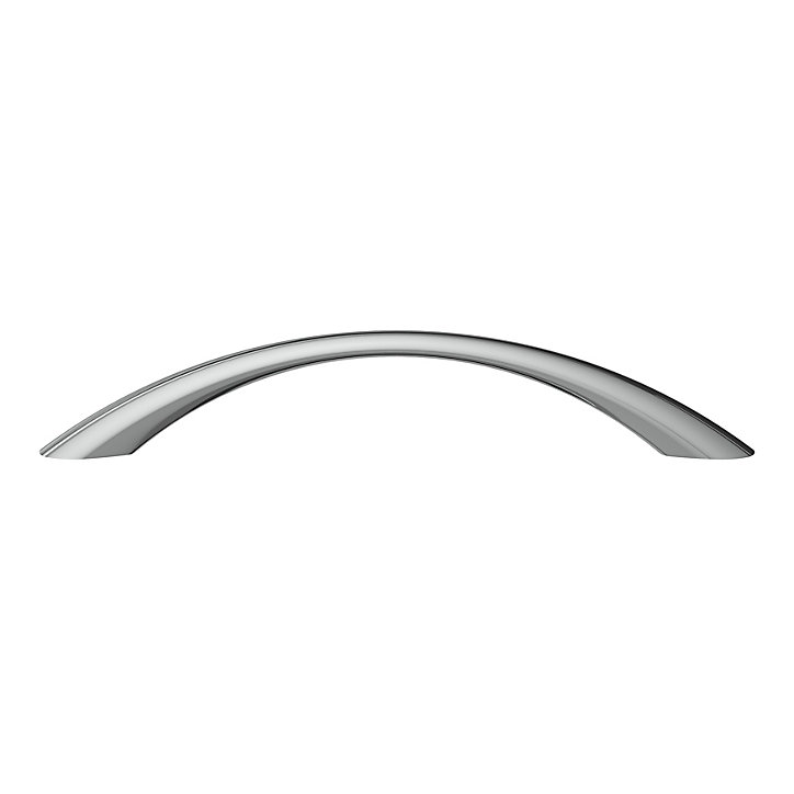 Poignée de meuble nœud GoodHome Primel effet chromé gris l.160mm x l.9mm x H. 27mm entraxe 128mm