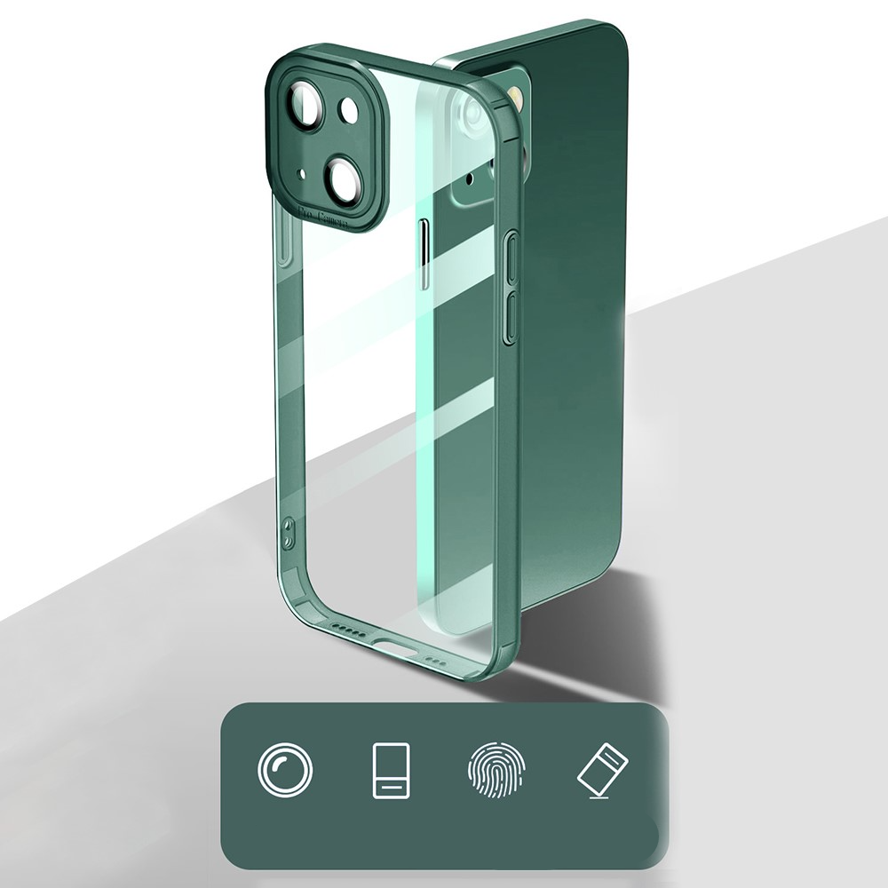 iPhone 13 Gummi Hülle Air Cushion Fallschutz mit Kameraglasschutz - Schwarz / Transparent