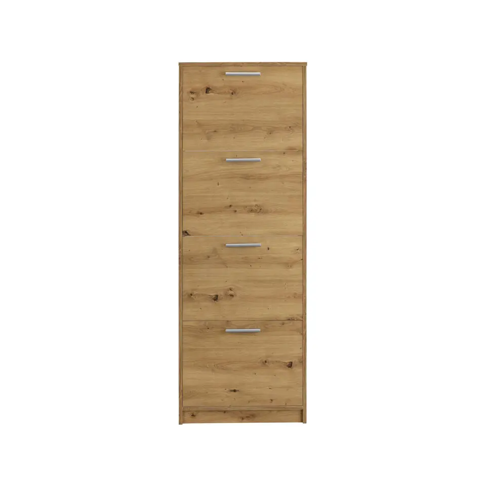 Bill - Schoenenkast met 4 kleppen in eiken effect