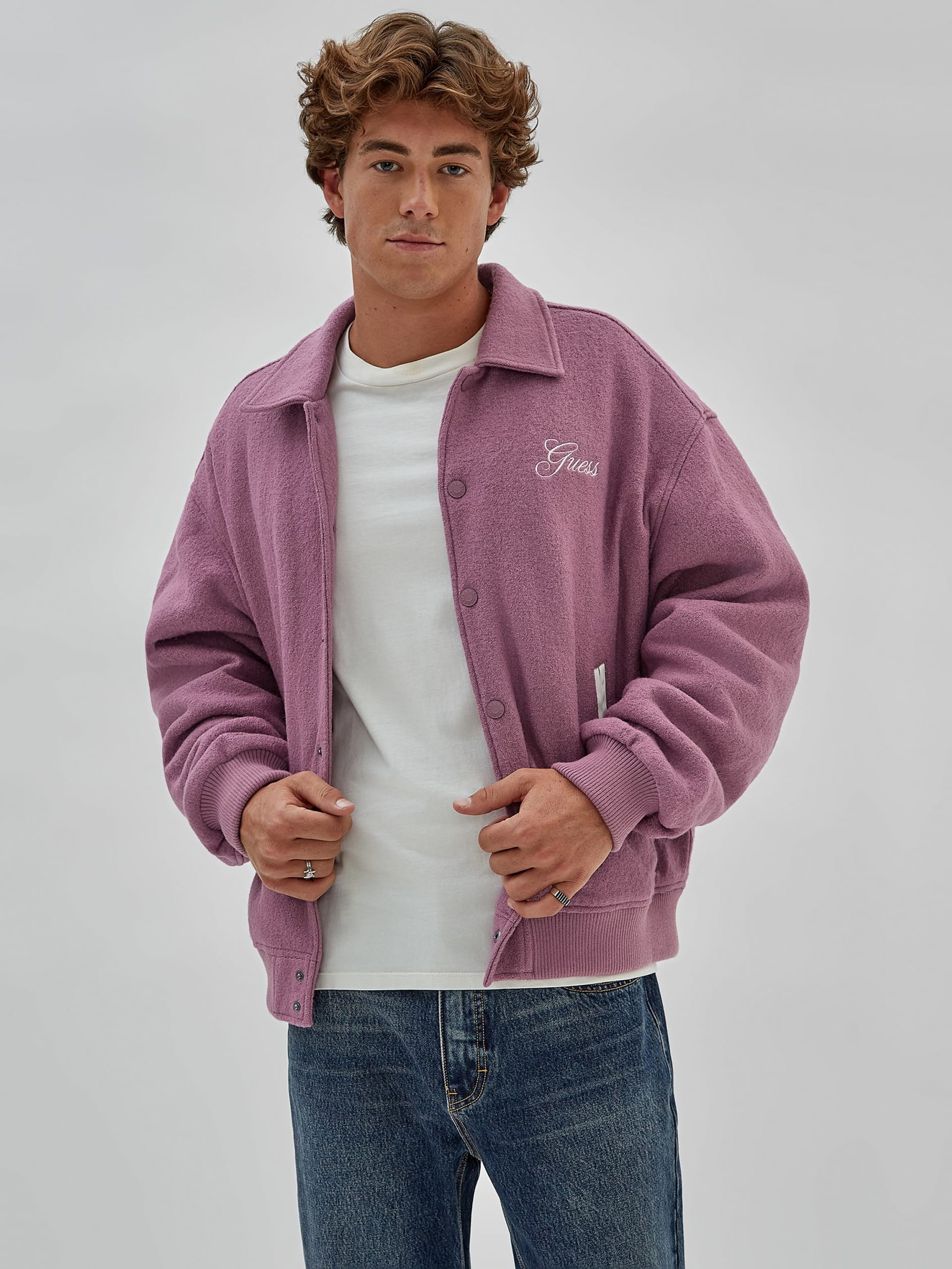 Jaqueta Varsity GUESS Originals em Lã Mista