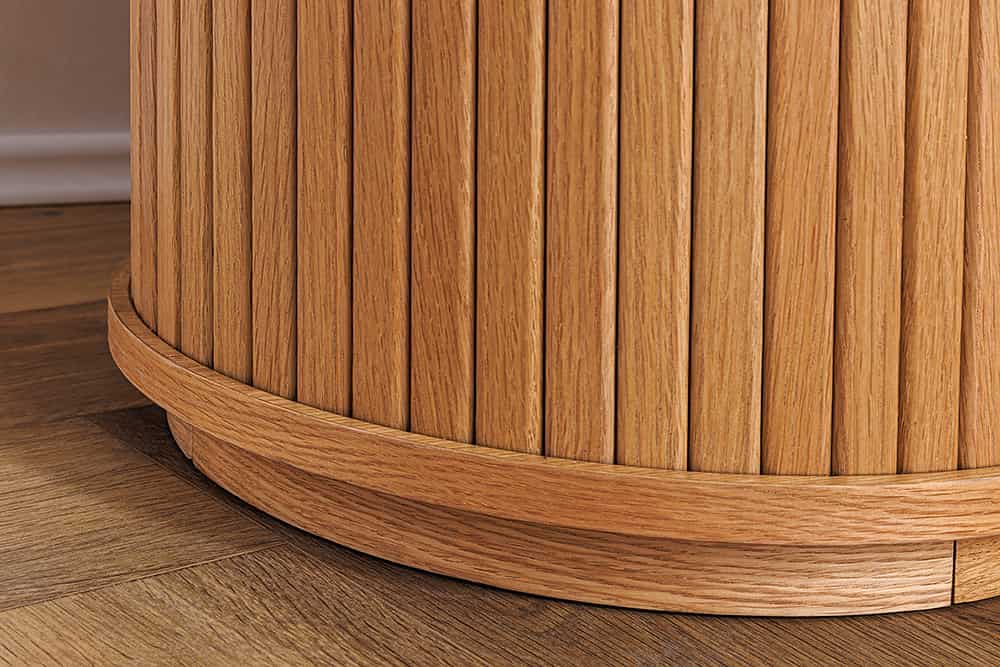 Retro Sideboard VALHALLA WOOD 180cm natur Eichenholz mit Schiebetüren