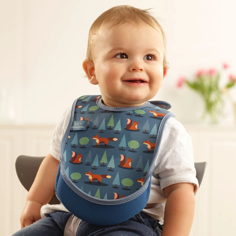 Bibetta Neopren-Lätzchen UltraBib® Fuchs  Stahlblau, 2 Stück