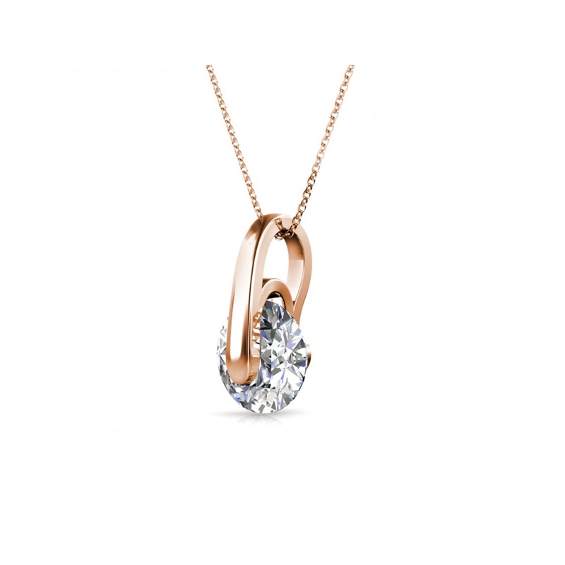 Pendentif Classy - Or Rosé et Cristal