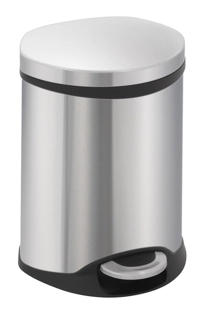 PROREGAL Opvallende schelpvormige pedaalemmer, 6 liter, HxBxD 31,4 x 23,5 x 23,8 cm, roestvrij staal