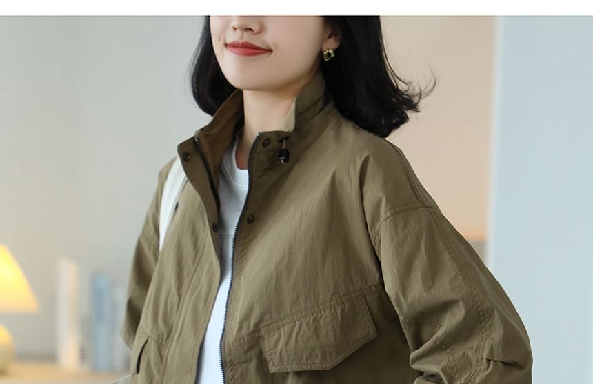 Cotton & Casual - Effen jack met opstaande kraag en rits
