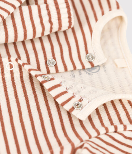 Ensemble 2 pièces bébé à rayures en tubique en coton