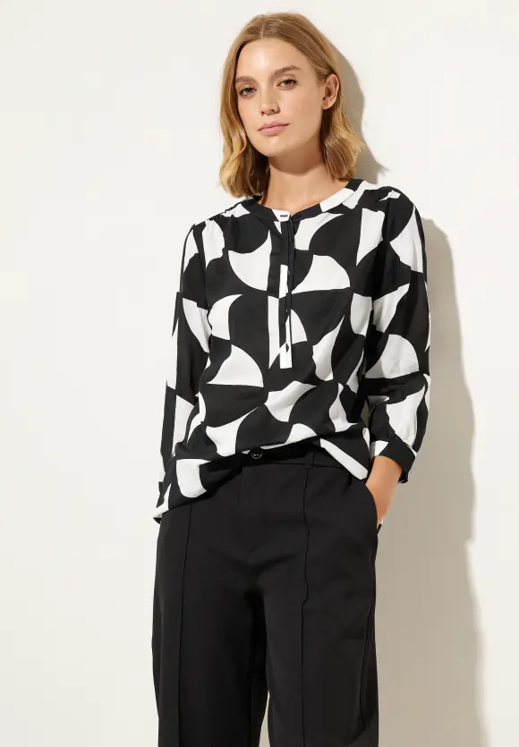 Bluse mit Knopfleiste - Black