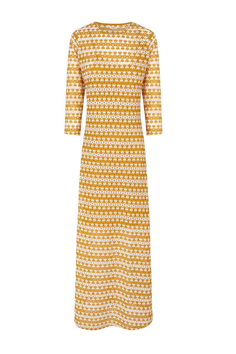 Vestido de renda tricotada - Estampa amarela