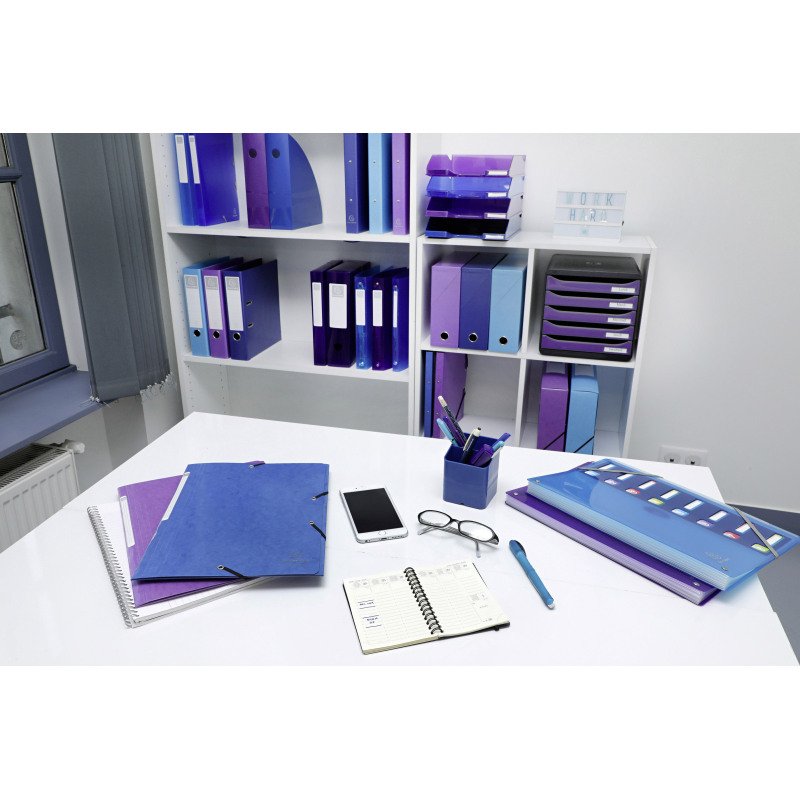 Classeur 2 anneaux plastifié Exacompta Iderama A4 maxi - Dos 4 cm couleurs assorties