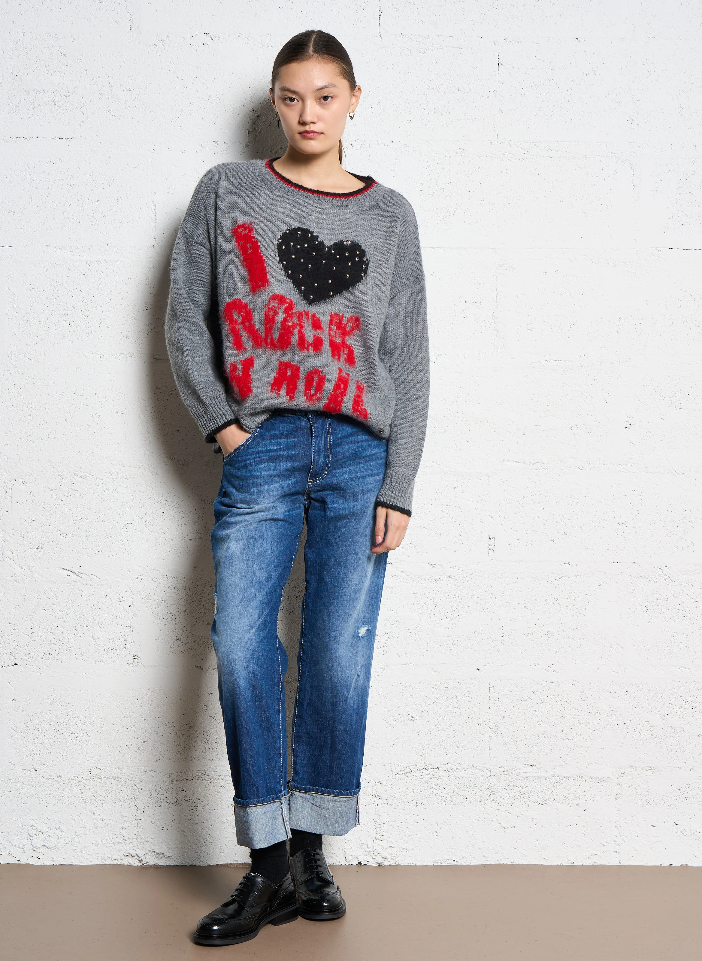 Jean droit en coton | Bleu