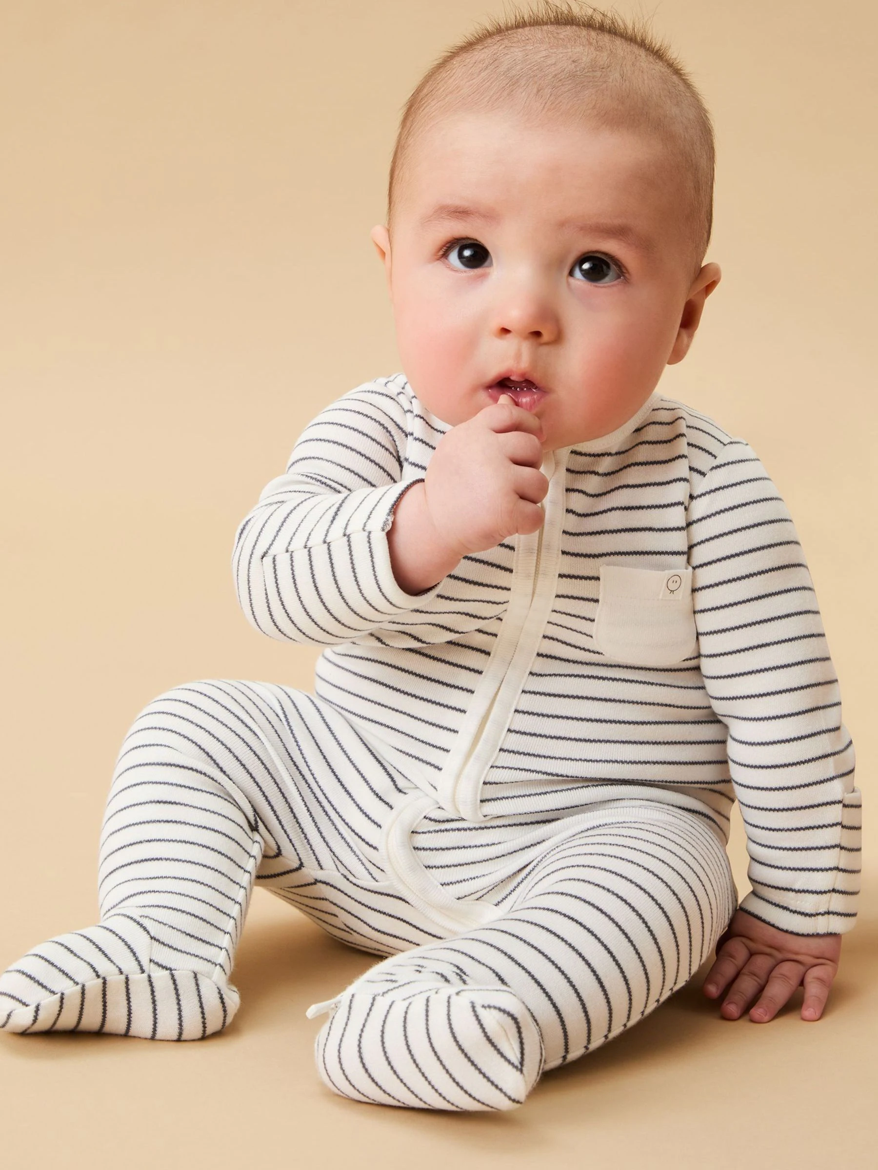 Grijze streep - MORI 2 Way Zip-Up Slimme Pyjama