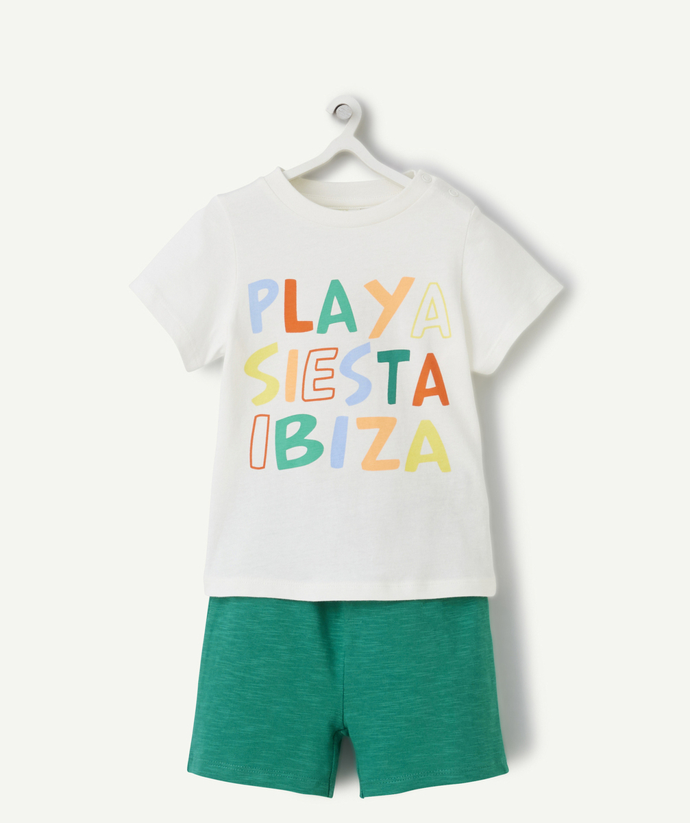 ensemble bébé garçon en coton bio thème plage coloré
