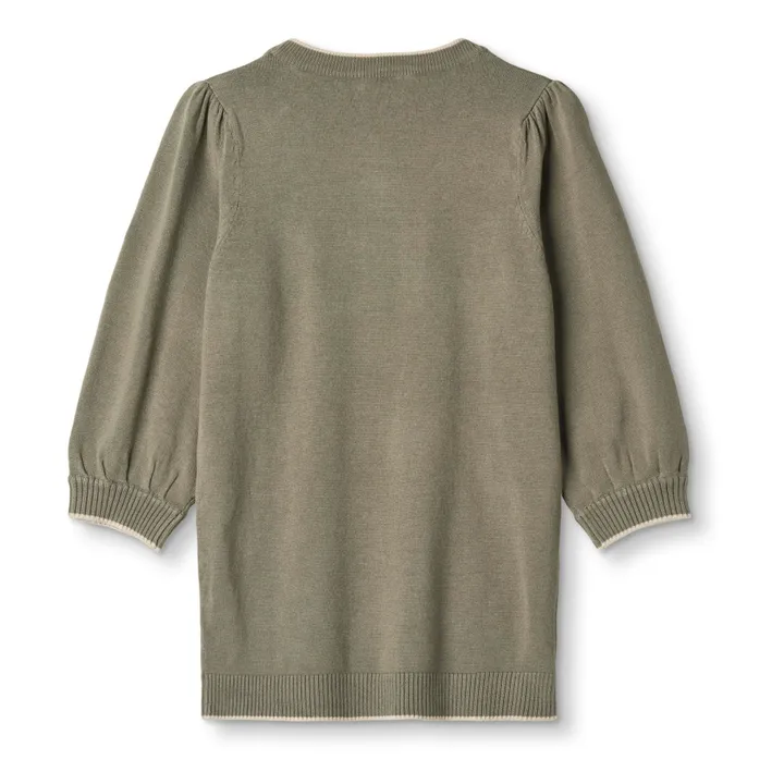 Fliink Robe Favo Broderie Ballon | Vert kaki
