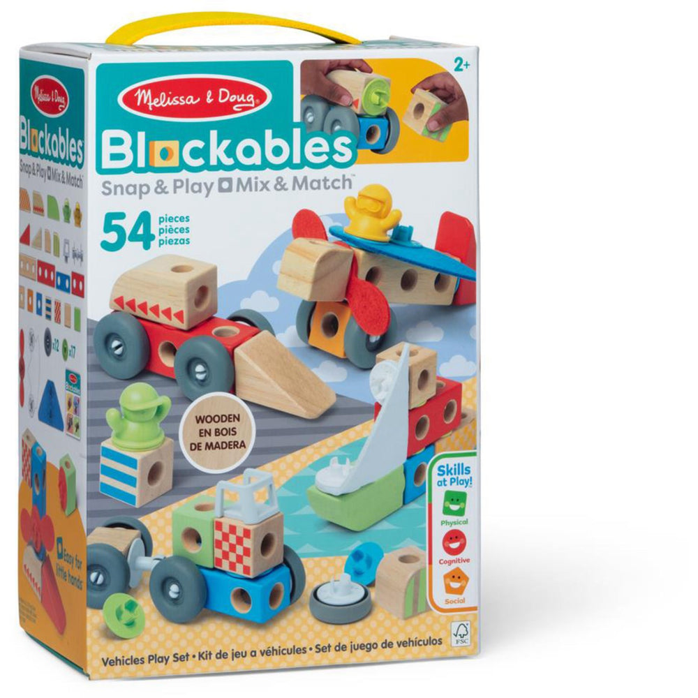 Køb Melissa & Doug Multifarvet Blockables Playset Køretøjer 54Pcs