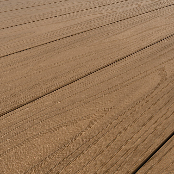 Lame de terrasse composite coloris teck Neva Premium Klikstrom L.220 x l.14,5 cm