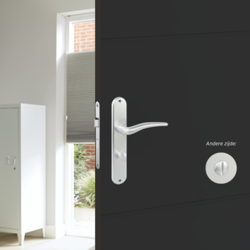 Gamma deurkruk set Palermo ovaal schild vrij-bezet sluiting 63/8 mm aluminium