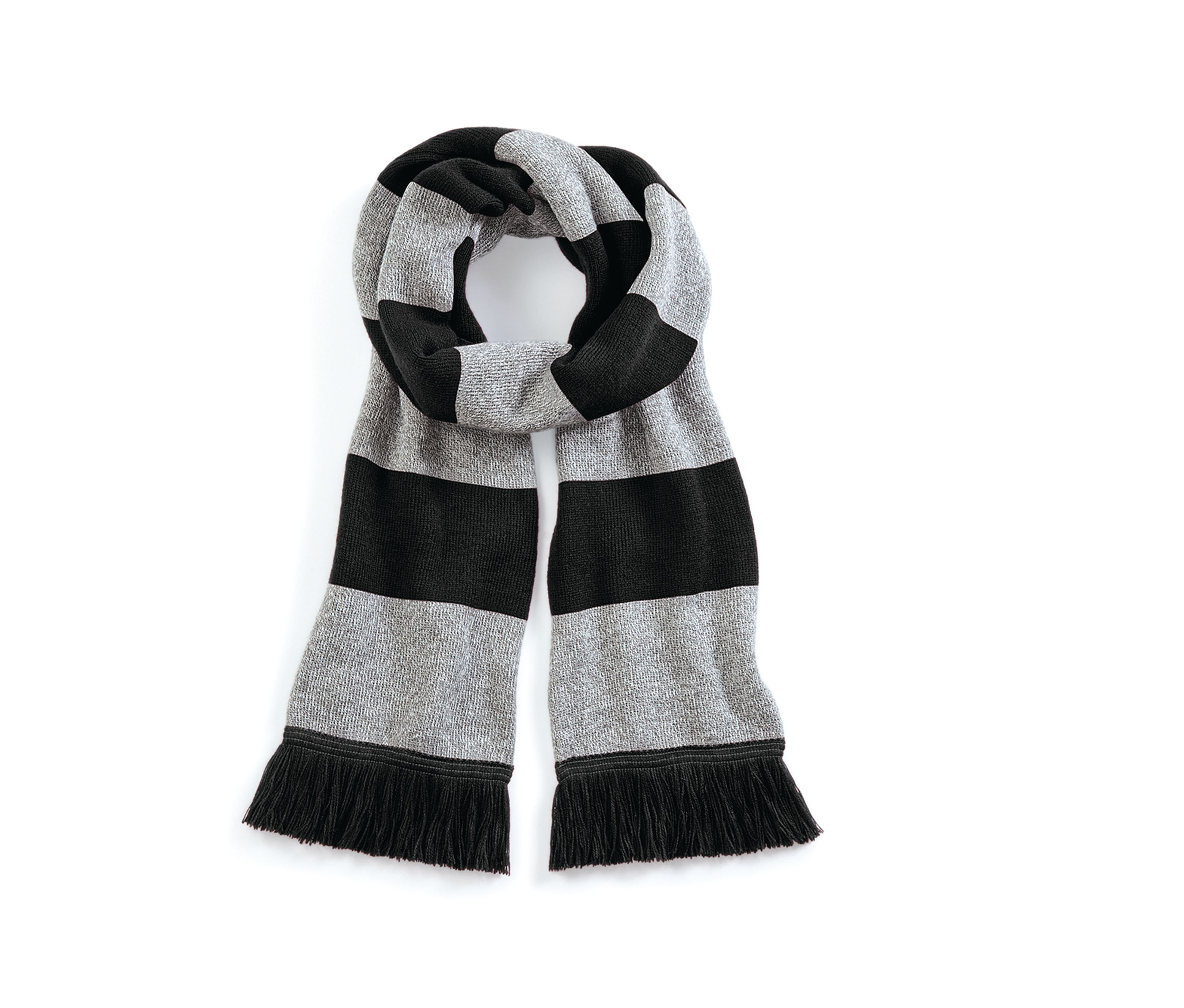 Beechfield BC479 - Écharpe Élégante en Tricot Bicolore avec Franges