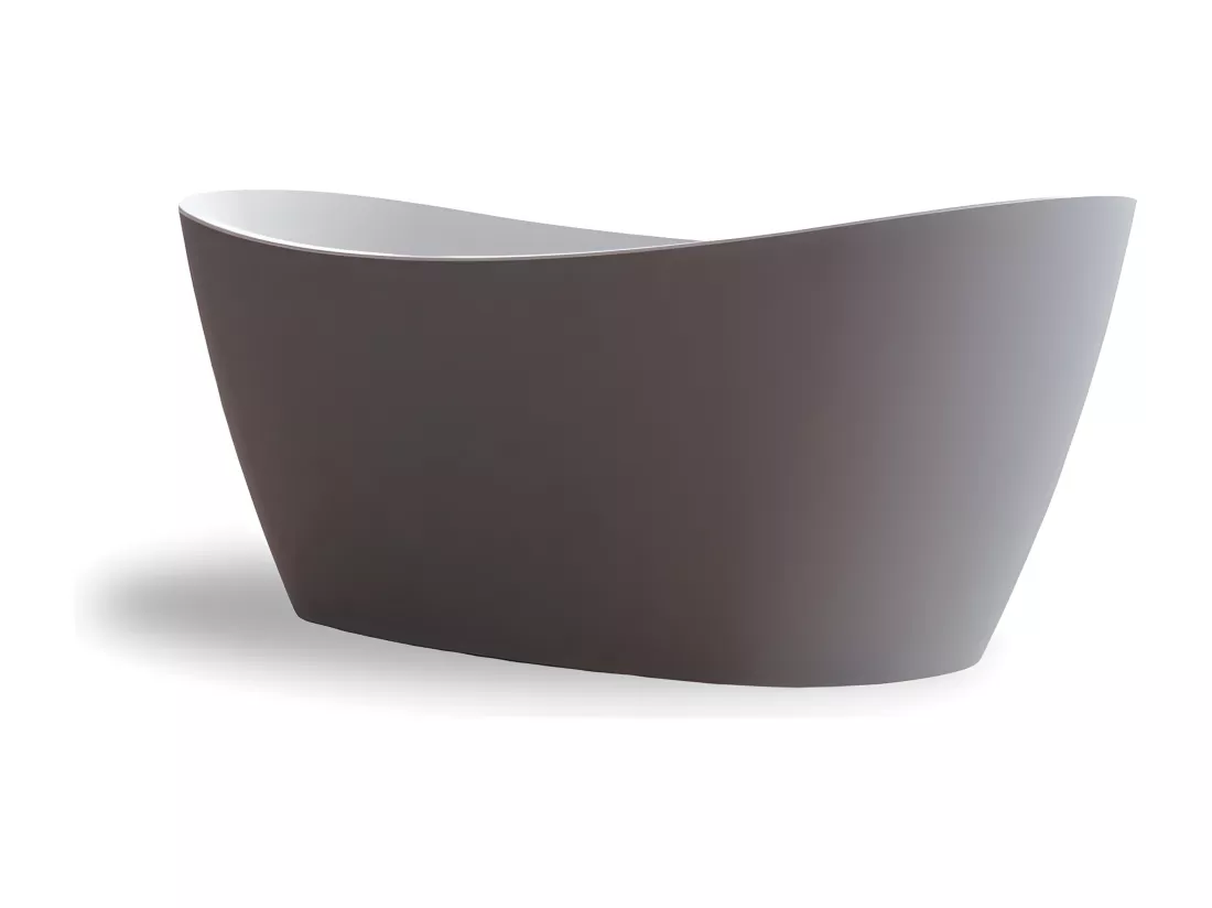 Baignoire îlot ovale NEROON 2.0 GRISE L. 170 x l. 80 cm, by SPALINA