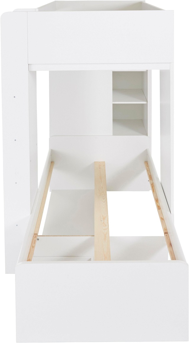 Begabino Hochbett »MAXI« mit 2 Liegeflächen, Kleiderschrank und Regalen