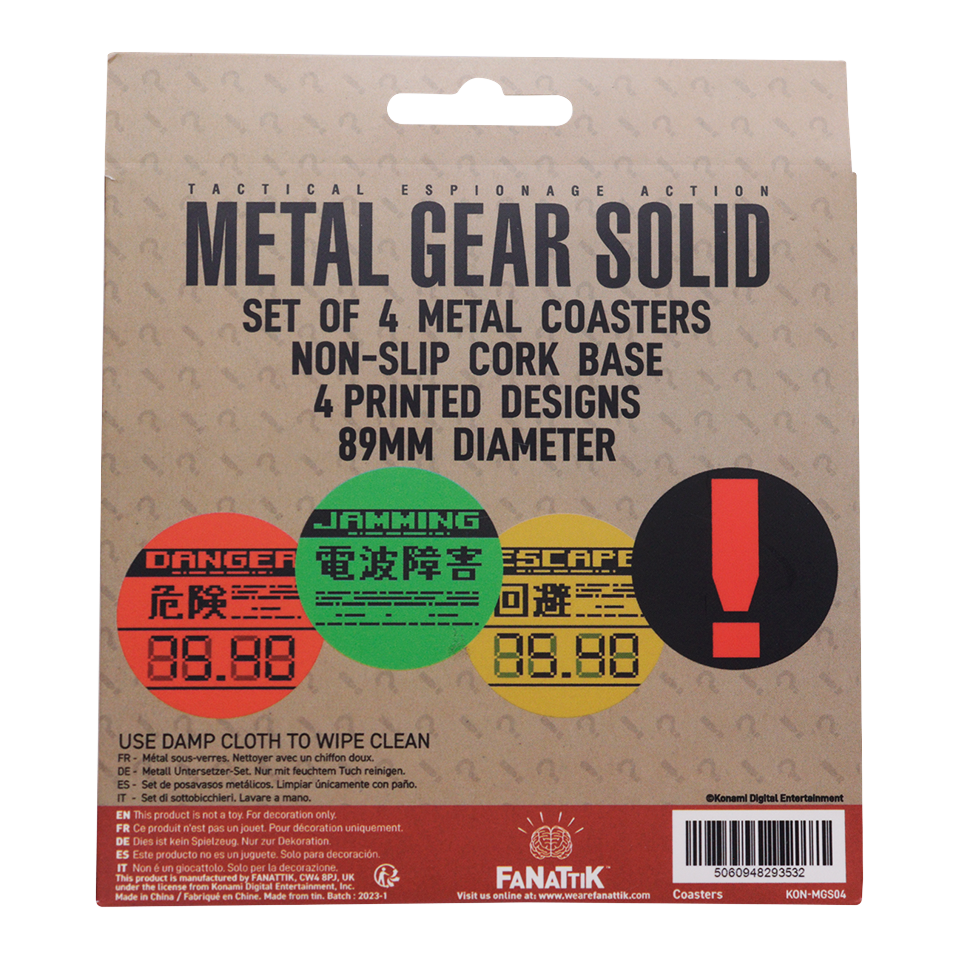 Metal Gear Solid Set of 4 Metal Coasters
