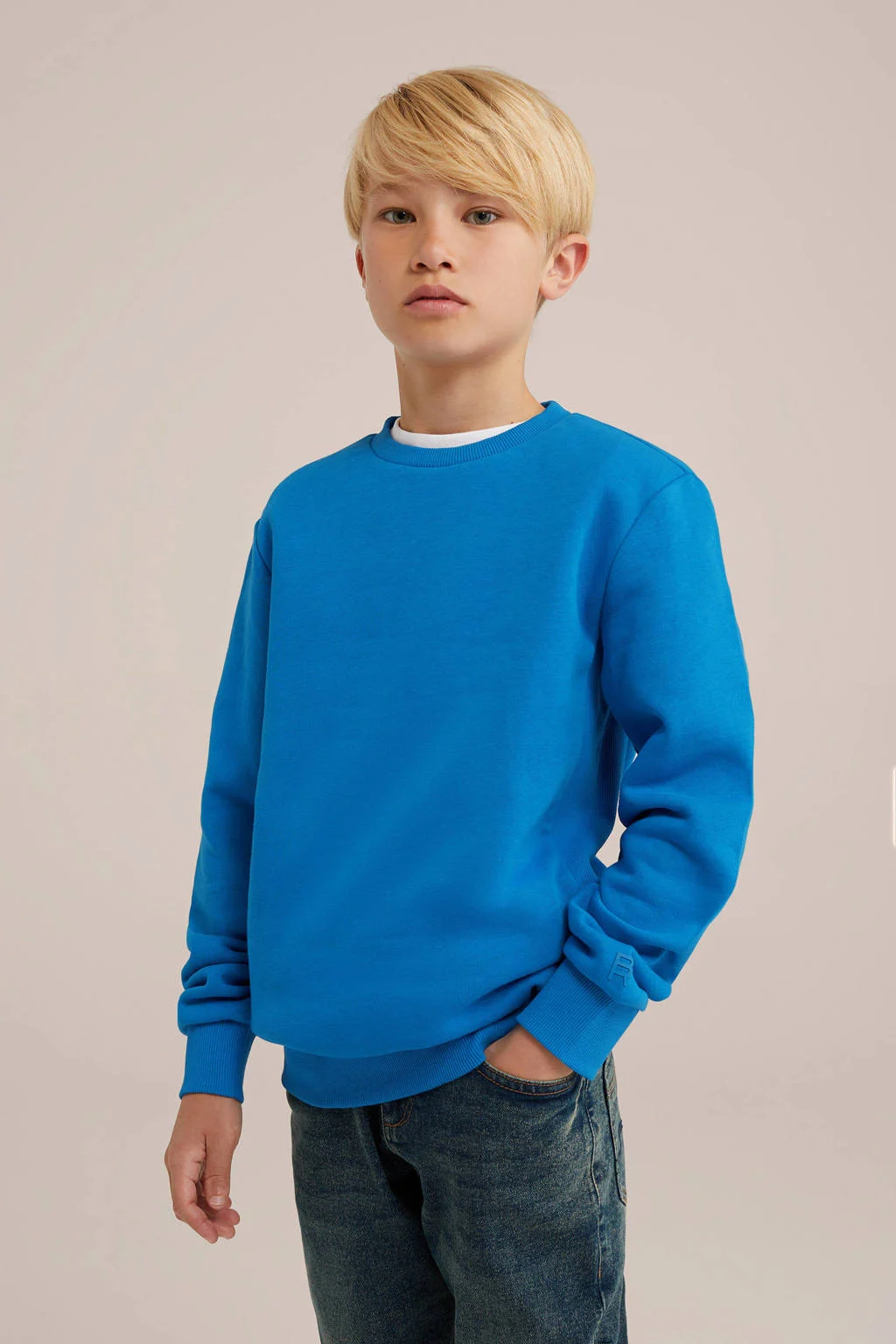 WE Fashion sweater helderblauw
