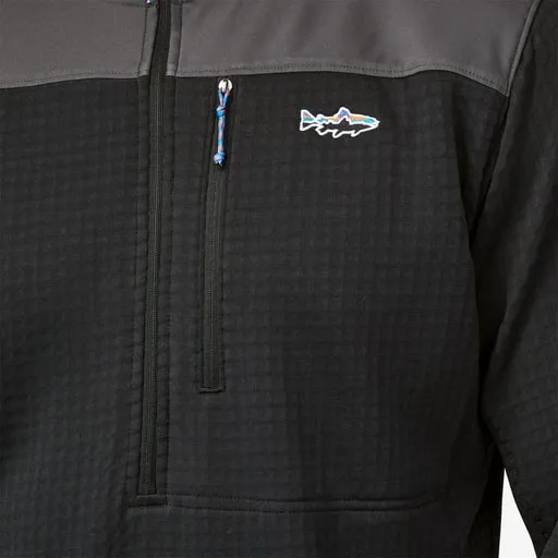 Patagonia M's L/S R1 Fitz Roy 1/4 Zip Black