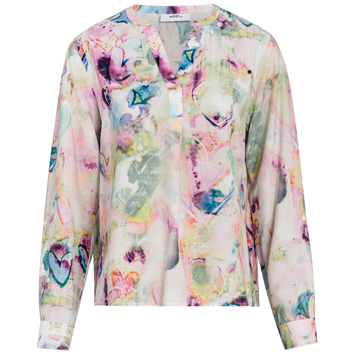 Gina Benotti Damen Bluse in Batik-Optik weiss / bunt