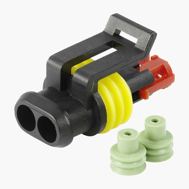 Hylsekontakter, 2 stift, 10 stk.