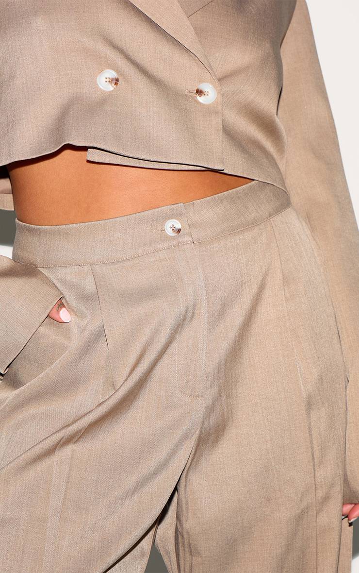 Champignon Pantalon Large Tailleur Tissé Grande Taille Coordonné