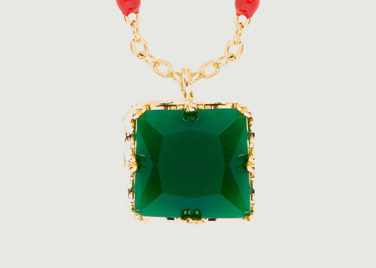 Collier chaîne avec pendentif pierre carrée Colorama Les Néréides
