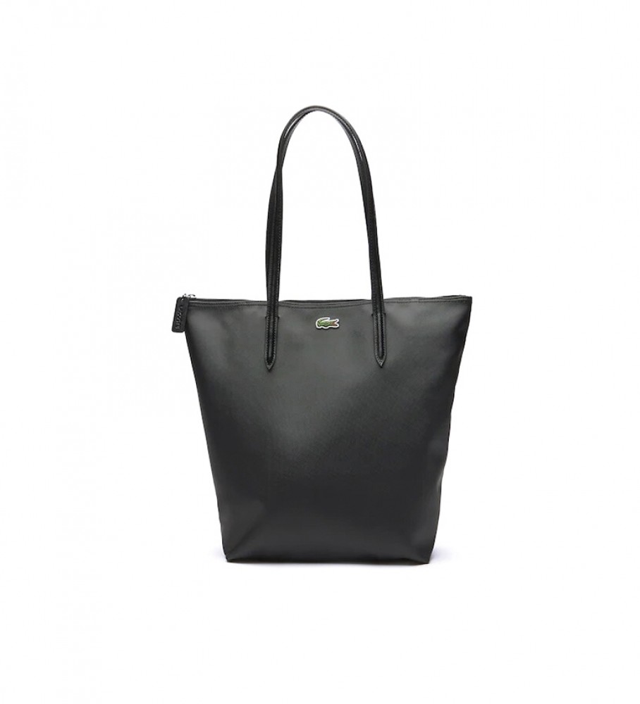 Sacola de compras Lacoste Vertical L.12.12 Concept preta - 26x35x16cm -