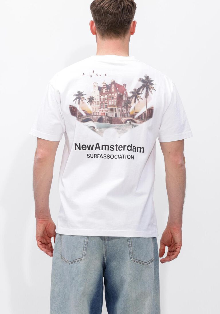 lichtblauwe new amsterdam surf association polo tropical tee