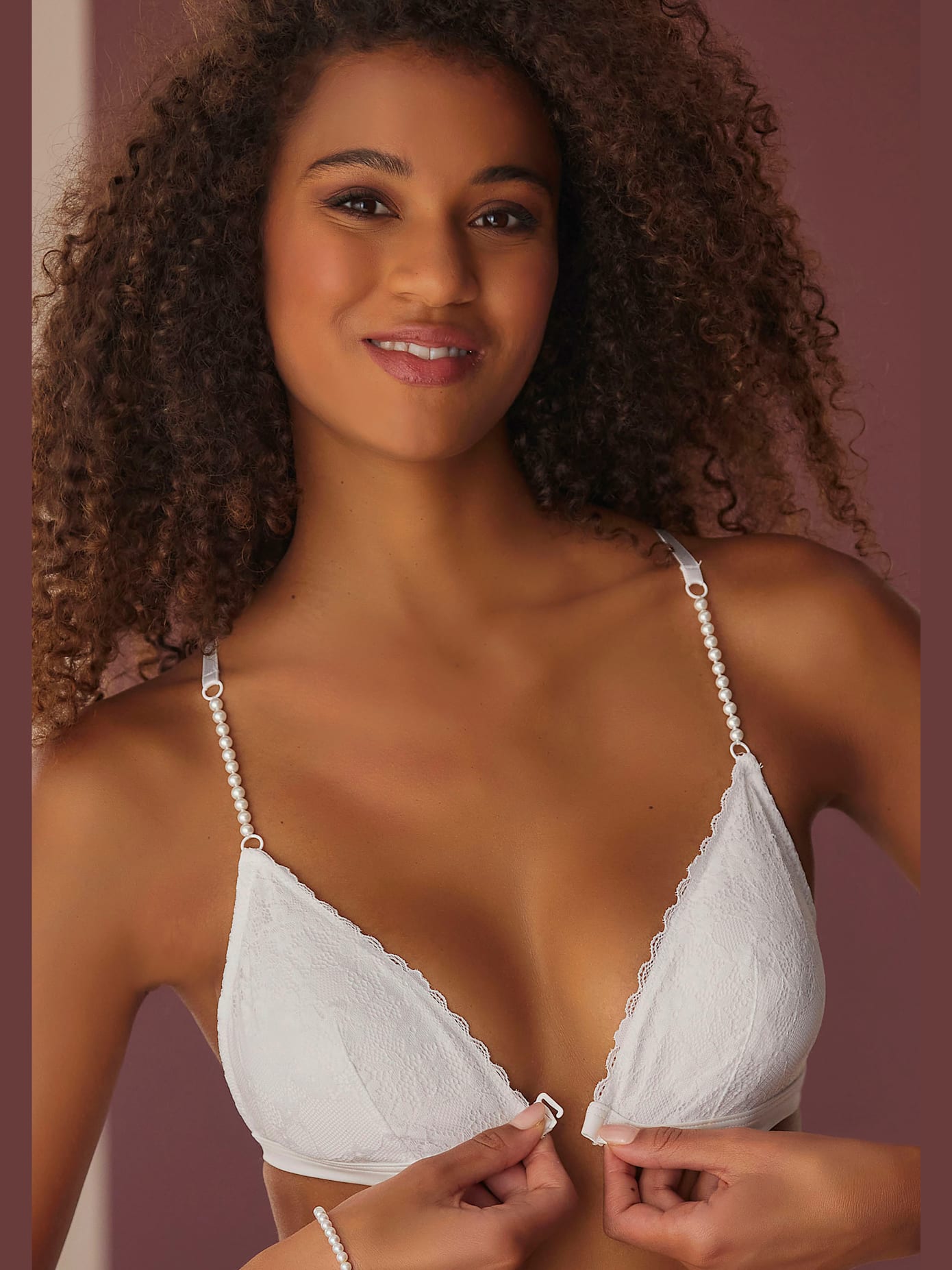 Soutien-gorge bralette extravagant avec bretelles en perles