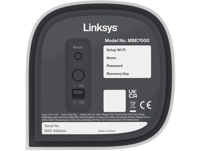 Linksys Mesh-System Velop Pro 7 MBE7001 1-er Pack MBE7001 Tri-Band Mesh WiFi 7 Router