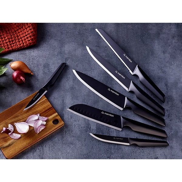 Couteau santoku 17,5 cm noir Passion Marmiton