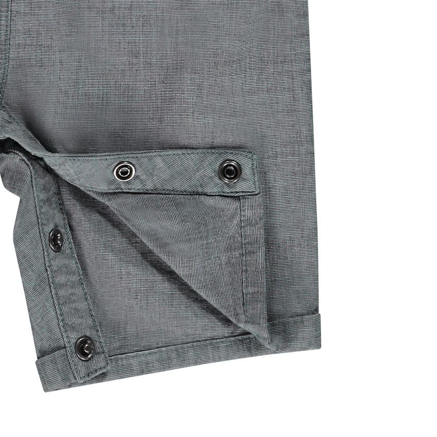 Salopette courte broderies palmiers pour bébé garçon - Gris foncé