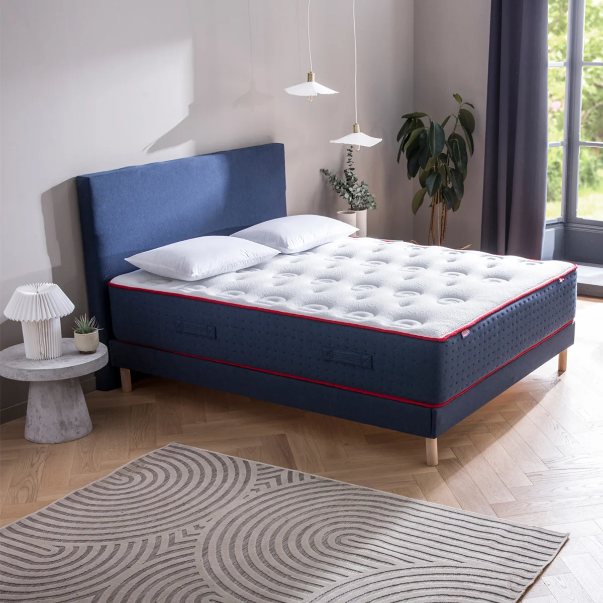 Ensemble - Matelas LE VERITABLE mi-ferme + sommier + tête de lit
