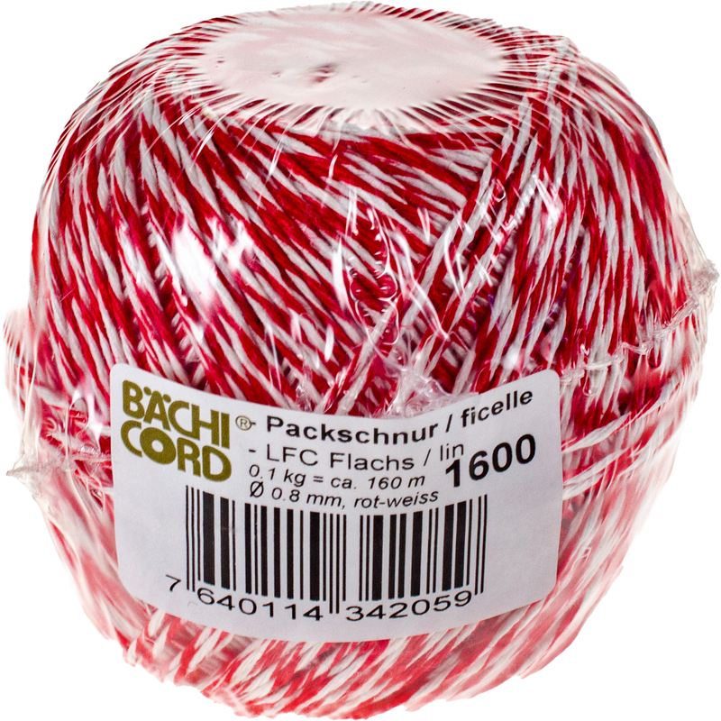 Bächi-Cord Schnur LFC, rot/weiss, 160 m